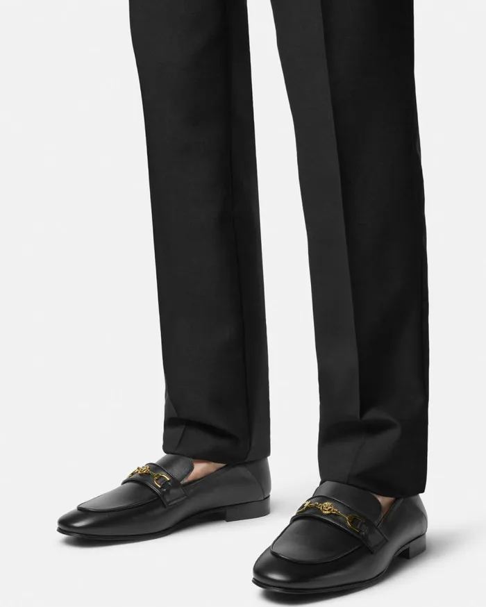 Versace Loafers and Slippers Medusa 03995 Leather Slippers Blackgold 8211 Men Versace Loafers and Slippers Medusa 03995 Leather Slippers Blackgold 8211 Men