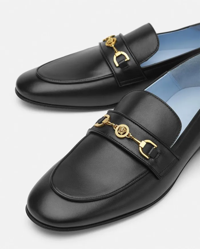 Versace Loafers and Slippers Medusa 03995 Leather Slippers Blackgold 8211 Men Versace Loafers and Slippers Medusa 03995 Leather Slippers Blackgold 8211 Men