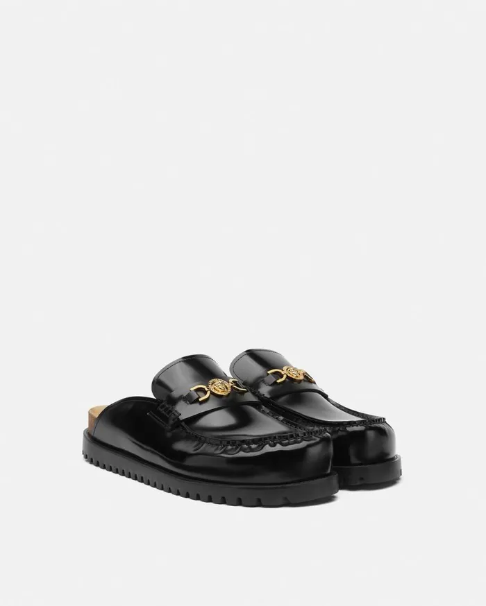 Versace Loafers and Slippers Medusa 03995 Mules Blackgold 8211 Men Versace Loafers and Slippers Medusa 03995 Mules Blackgold 8211 Men