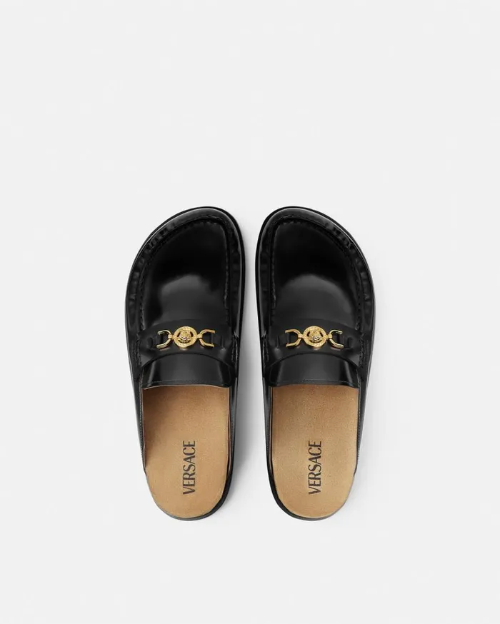 Versace Loafers and Slippers Medusa 03995 Mules Blackgold 8211 Men Versace Loafers and Slippers Medusa 03995 Mules Blackgold 8211 Men