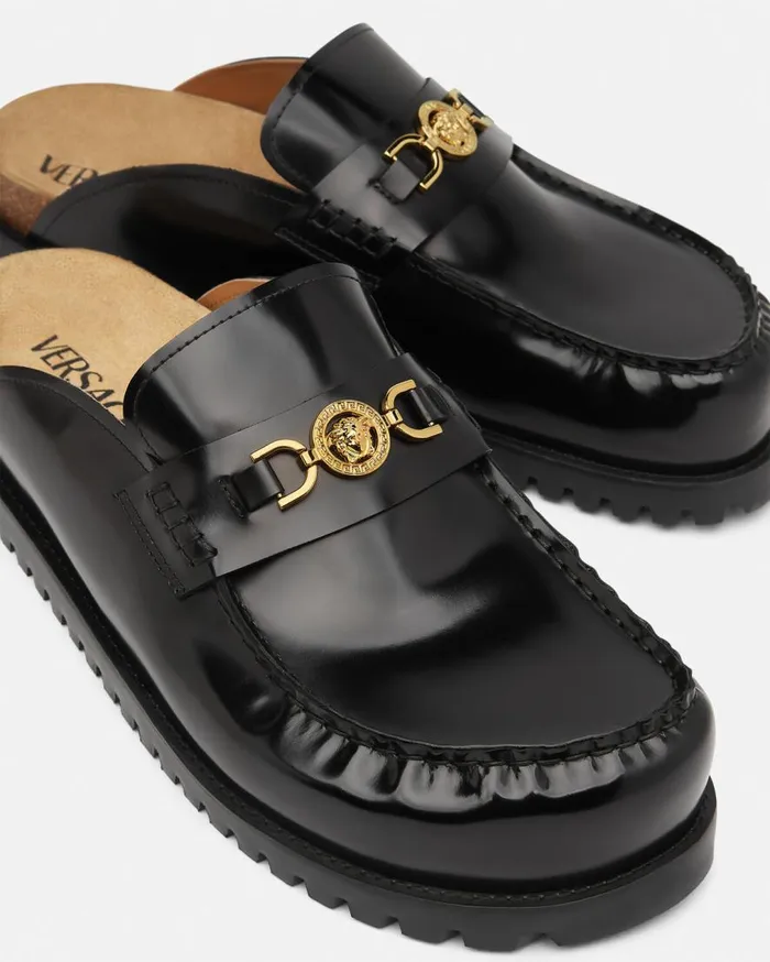 Versace Loafers and Slippers Medusa 03995 Mules Blackgold 8211 Men Versace Loafers and Slippers Medusa 03995 Mules Blackgold 8211 Men
