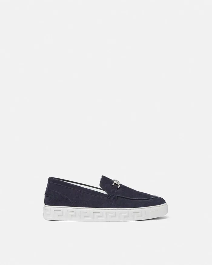 Versace Loafers and Slippers Medusa 03995 Suede Greca Loafers Blue 8211 Men