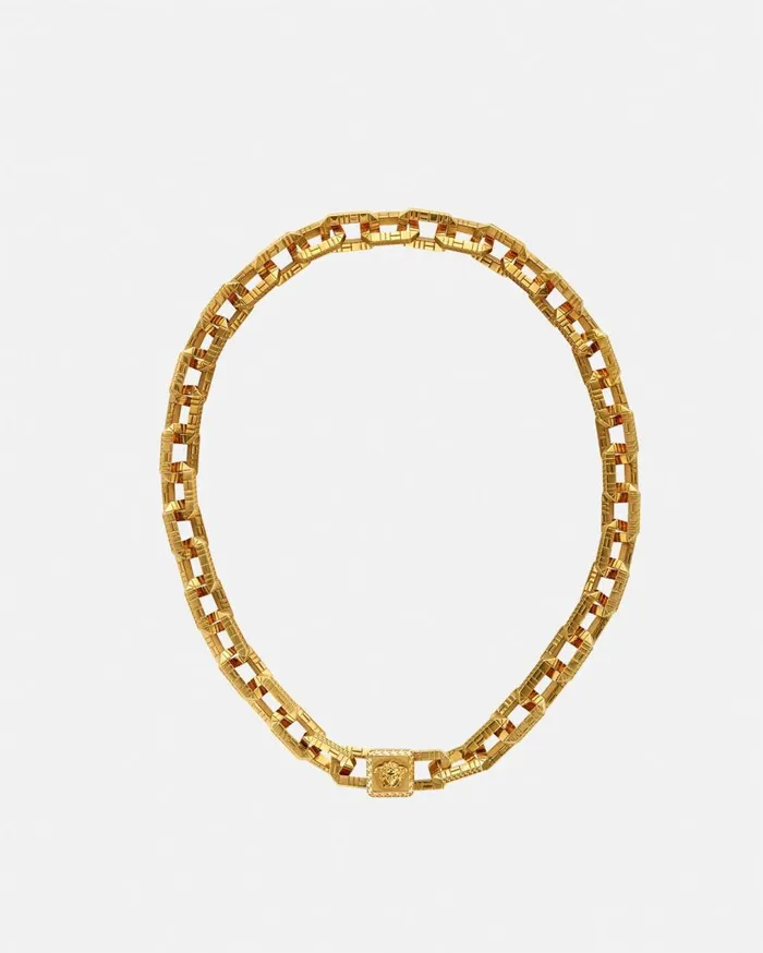 Versace Necklaces Greca Quilting Necklace Light Gold 8211 WomenMen