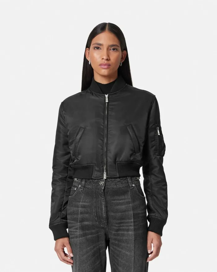 Versace Outerwear and Coats Cropped Bomber Jacket Black 8211 Women Versace Outerwear and Coats Cropped Bomber Jacket Black 8211 Women