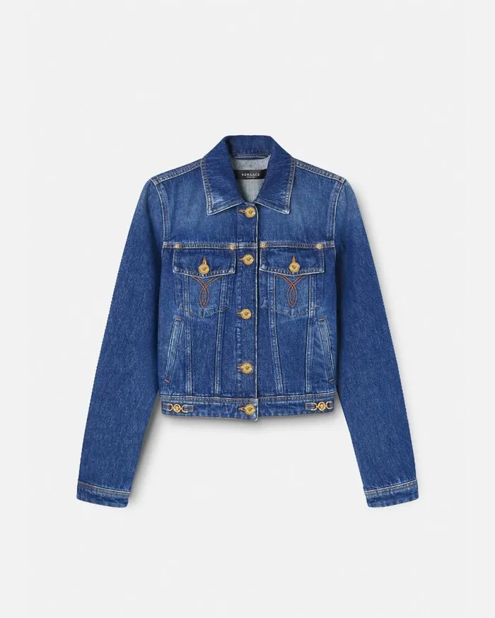 Versace Outerwear and Coats Denim Jacket Blue 8211 Women