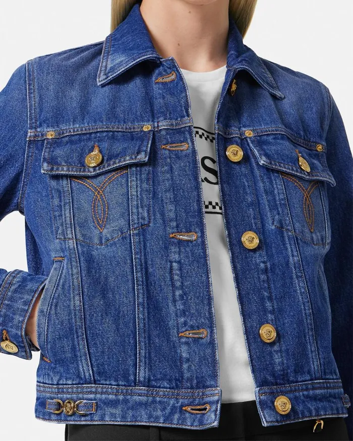 Versace Outerwear and Coats Denim Jacket Blue 8211 Women Versace Outerwear and Coats Denim Jacket Blue 8211 Women