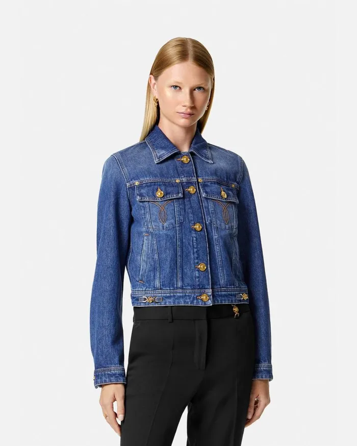 Versace Outerwear and Coats Denim Jacket Blue 8211 Women Versace Outerwear and Coats Denim Jacket Blue 8211 Women