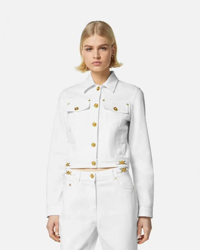 Versace Outerwear and Coats Denim Jacket White 8211 Women Versace Outerwear and Coats Denim Jacket White 8211 Women