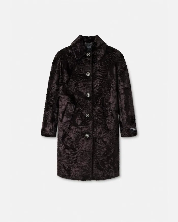 Versace Outerwear and Coats FauxFur Coat Black 8211 Women