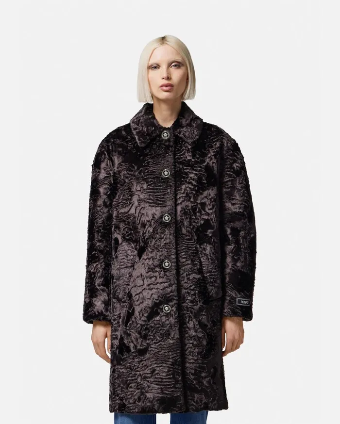 Versace Outerwear and Coats FauxFur Coat Black 8211 Women Versace Outerwear and Coats FauxFur Coat Black 8211 Women