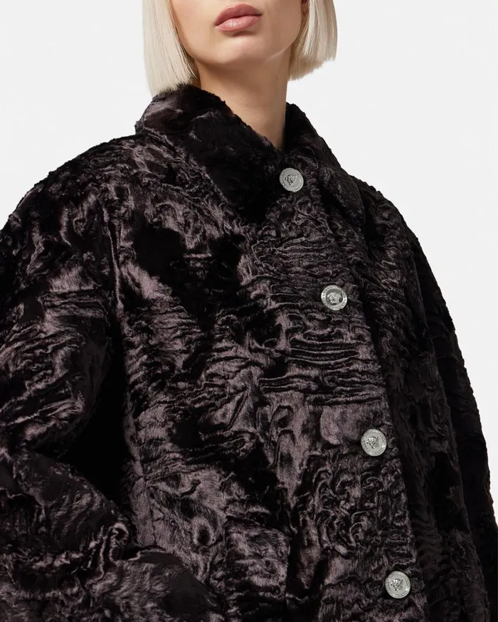 Versace Outerwear and Coats FauxFur Coat Black 8211 Women Versace Outerwear and Coats FauxFur Coat Black 8211 Women