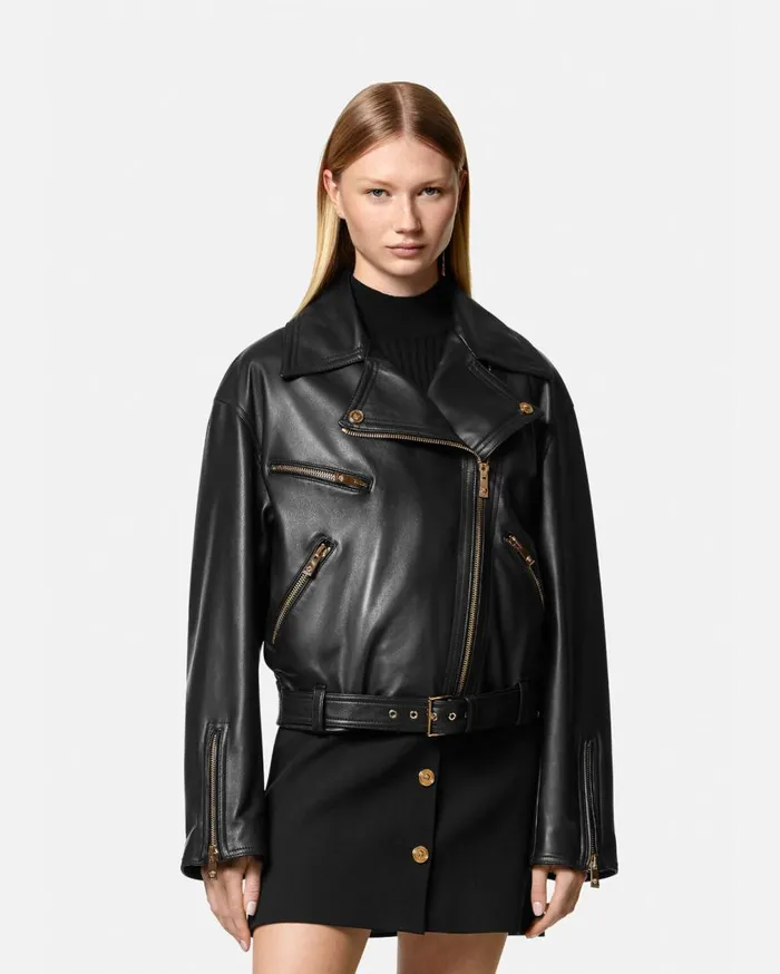 Versace Outerwear and Coats Leather Biker Jacket Black 8211 Women Versace Outerwear and Coats Leather Biker Jacket Black 8211 Women