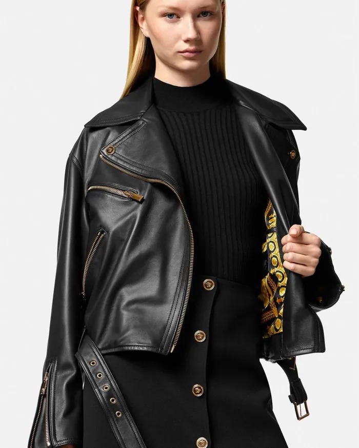 Versace Outerwear and Coats Leather Biker Jacket Black 8211 Women Versace Outerwear and Coats Leather Biker Jacket Black 8211 Women