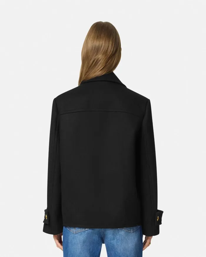 Versace Outerwear and Coats Wool DoubleBreasted Peacoat Black 8211 Women Versace Outerwear and Coats Wool DoubleBreasted Peacoat Black 8211 Women