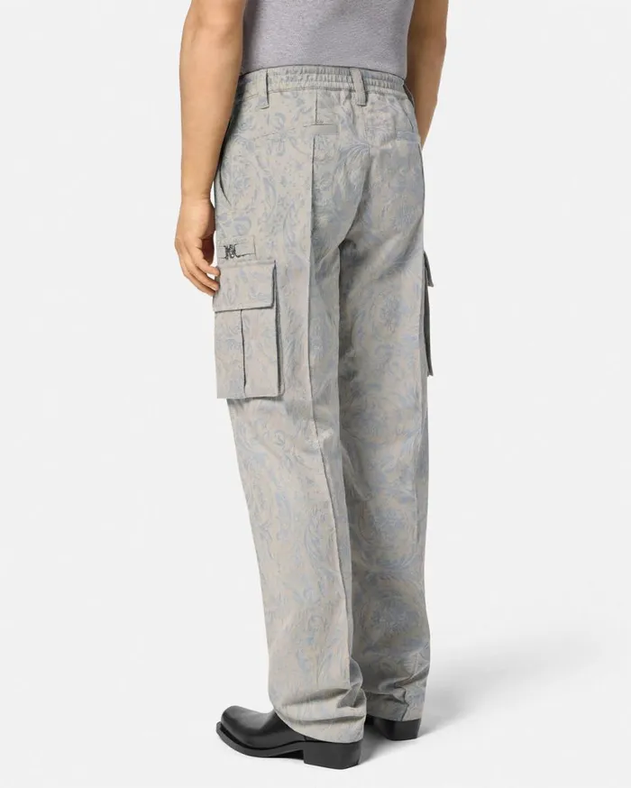 Versace Pants and Shorts Barocco Jacquard Cargo Pants Gray 8211 Men Versace Pants and Shorts Barocco Jacquard Cargo Pants Gray 8211 Men