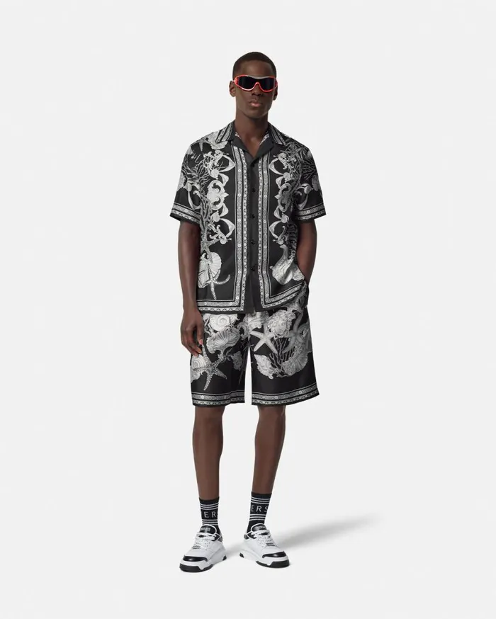 Versace Pants and Shorts Barocco Sea Silk Shorts Blackprint 8211 Men Versace Pants and Shorts Barocco Sea Silk Shorts Blackprint 8211 Men