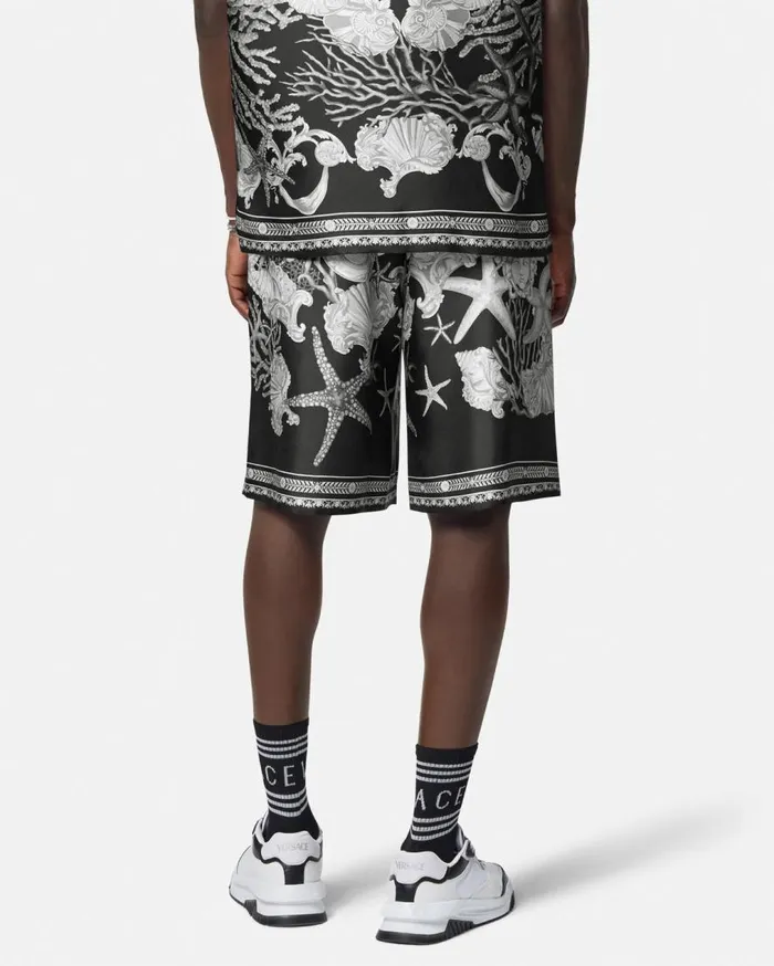 Versace Pants and Shorts Barocco Sea Silk Shorts Blackprint 8211 Men Versace Pants and Shorts Barocco Sea Silk Shorts Blackprint 8211 Men
