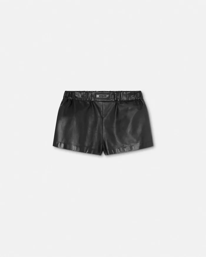Versace Pants and Shorts Leather Boxer Shorts Black 8211 Women