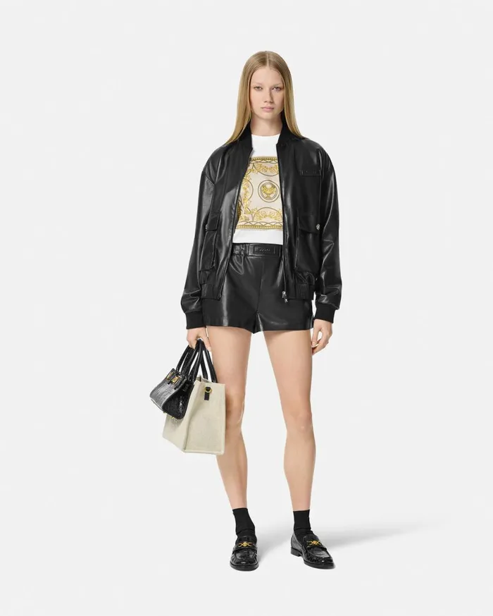 Versace Pants and Shorts Leather Boxer Shorts Black 8211 Women Versace Pants and Shorts Leather Boxer Shorts Black 8211 Women