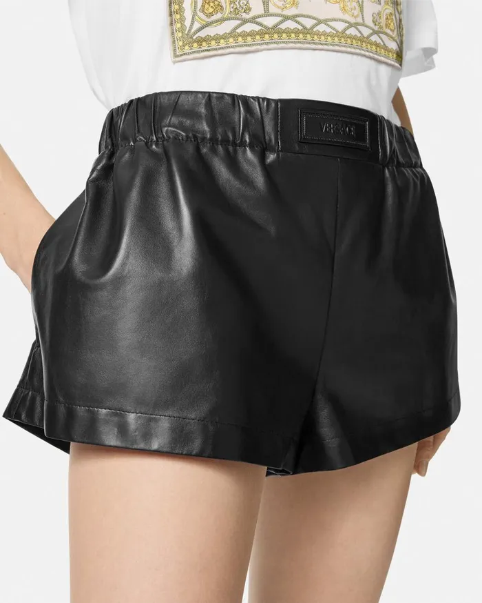 Versace Pants and Shorts Leather Boxer Shorts Black 8211 Women Versace Pants and Shorts Leather Boxer Shorts Black 8211 Women