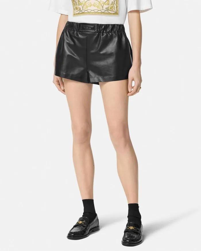 Versace Pants and Shorts Leather Boxer Shorts Black 8211 Women Versace Pants and Shorts Leather Boxer Shorts Black 8211 Women