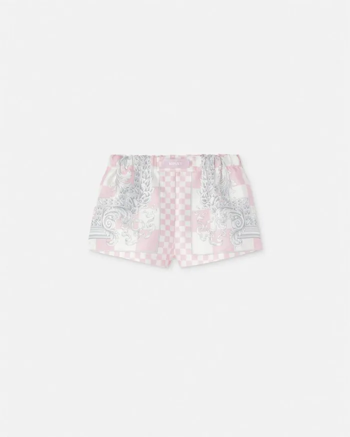 Versace Pants and Shorts Medusa Contrasto Duchesse Boxer Shorts Pinkprint 8211 Women