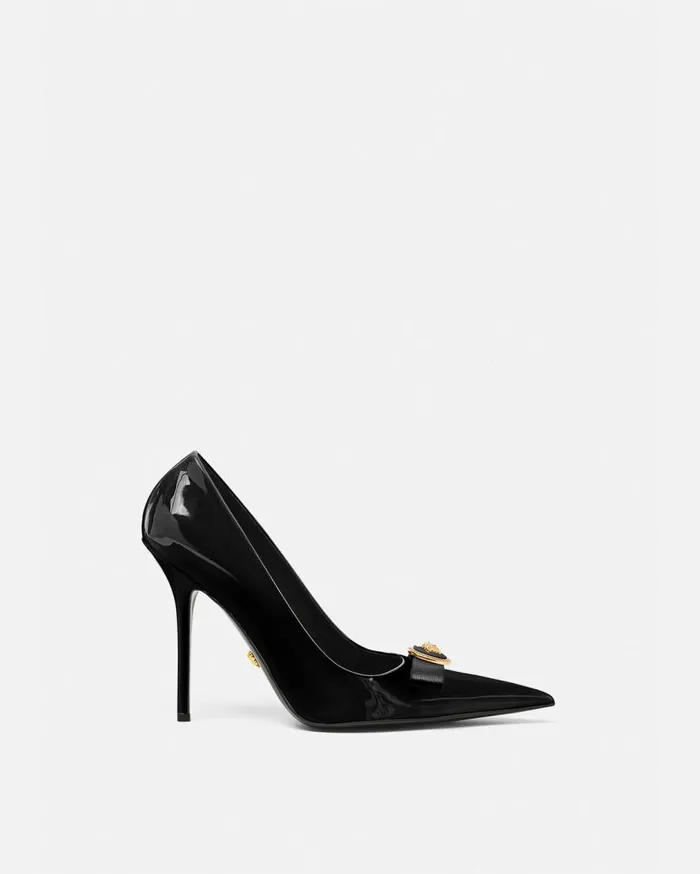 Versace Pumps and Slingbacks Gianni Ribbon Pumps 110 Mm Blackgold 8211 Women