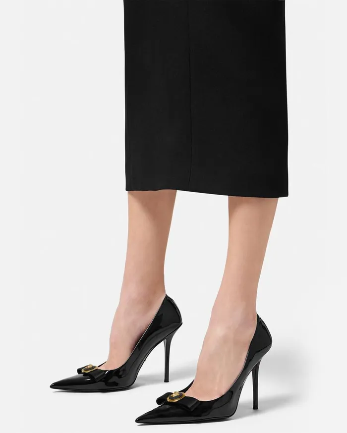 Versace Pumps and Slingbacks Gianni Ribbon Pumps 110 Mm Blackgold 8211 Women Versace Pumps and Slingbacks Gianni Ribbon Pumps 110 Mm Blackgold 8211 Women