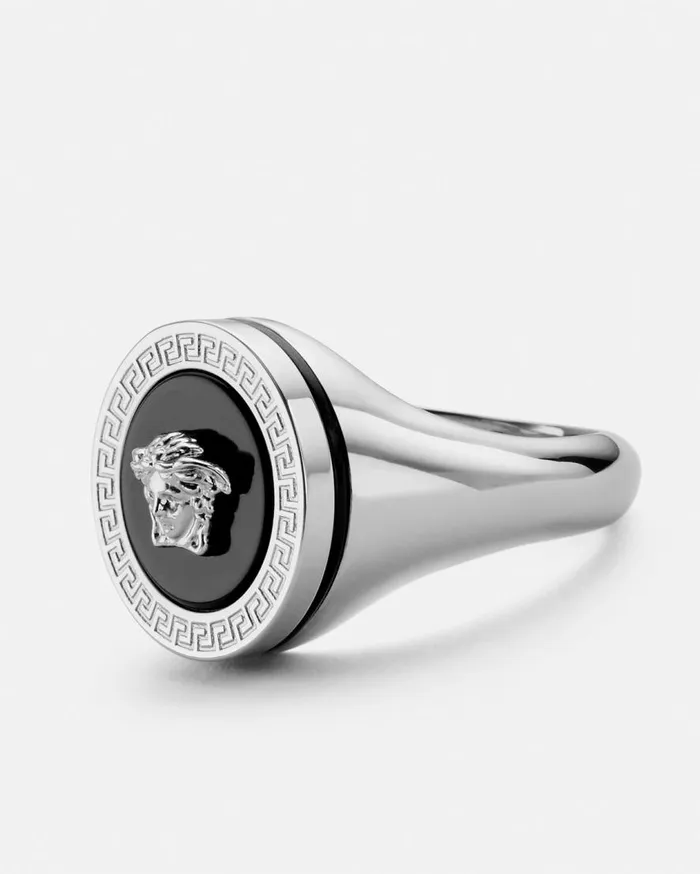 Versace Rings Enamel Medusa Ring Silver 8211 WomenMen Versace Rings Enamel Medusa Ring Silver 8211 WomenMen