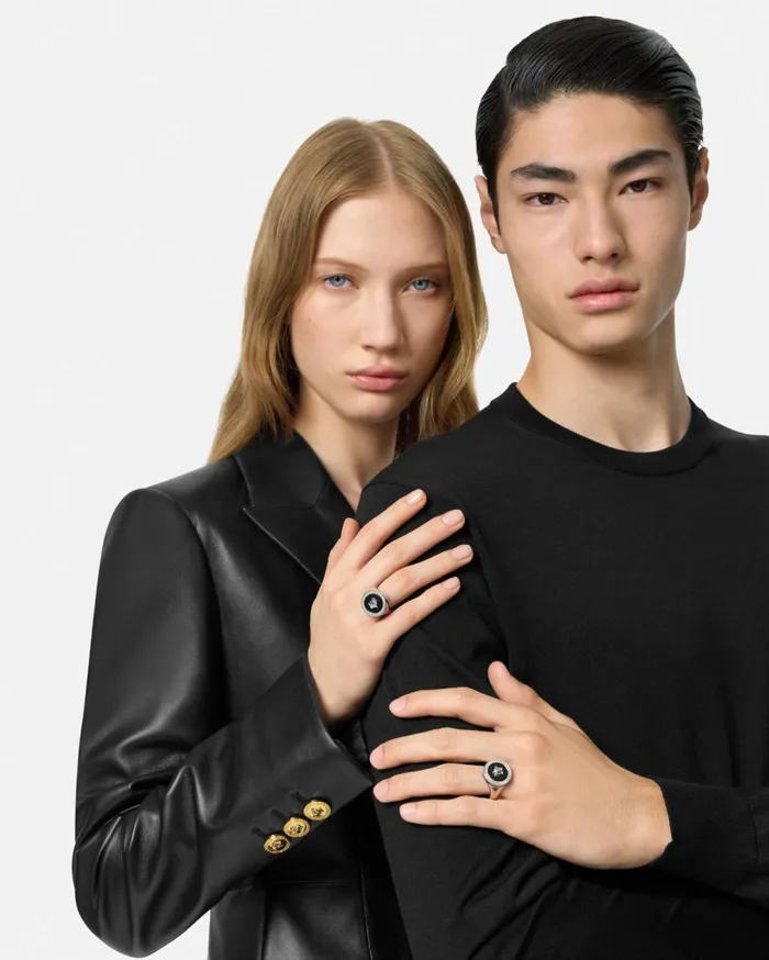 Versace Rings Enamel Medusa Ring Silver 8211 WomenMen Versace Rings Enamel Medusa Ring Silver 8211 WomenMen