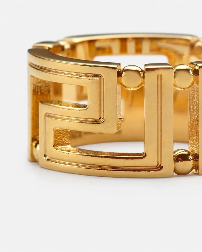 Versace Rings Greca Ring Warm Gold 8211 WomenMen Versace Rings Greca Ring Warm Gold 8211 WomenMen