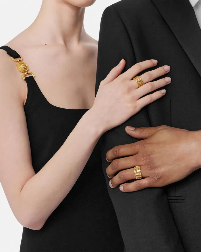 Versace Rings Greca Ring Warm Gold 8211 WomenMen Versace Rings Greca Ring Warm Gold 8211 WomenMen