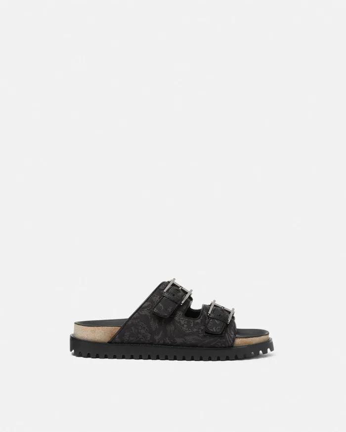 Versace Sandals and Slides Barocco Jacquard Sandals Blackprint 8211 Men