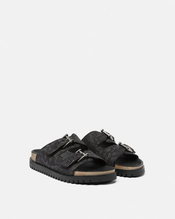 Versace Sandals and Slides Barocco Jacquard Sandals Blackprint 8211 Men Versace Sandals and Slides Barocco Jacquard Sandals Blackprint 8211 Men