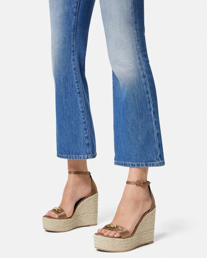 Versace Sandals Medusa 03995 Satin Wedge Sandals 120 Mm Beige 8211 Women Versace Sandals Medusa 03995 Satin Wedge Sandals 120 Mm Beige 8211 Women