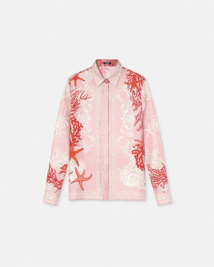 Versace Shirts and Tops Barocco Sea Silk Shirt Pinkprint 8211 Women