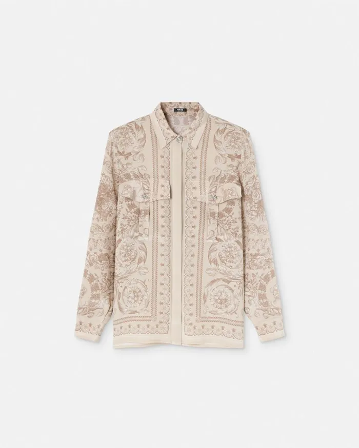 Versace Shirts and Tops Barocco Silk Shirt Beigeprint 8211 Women
