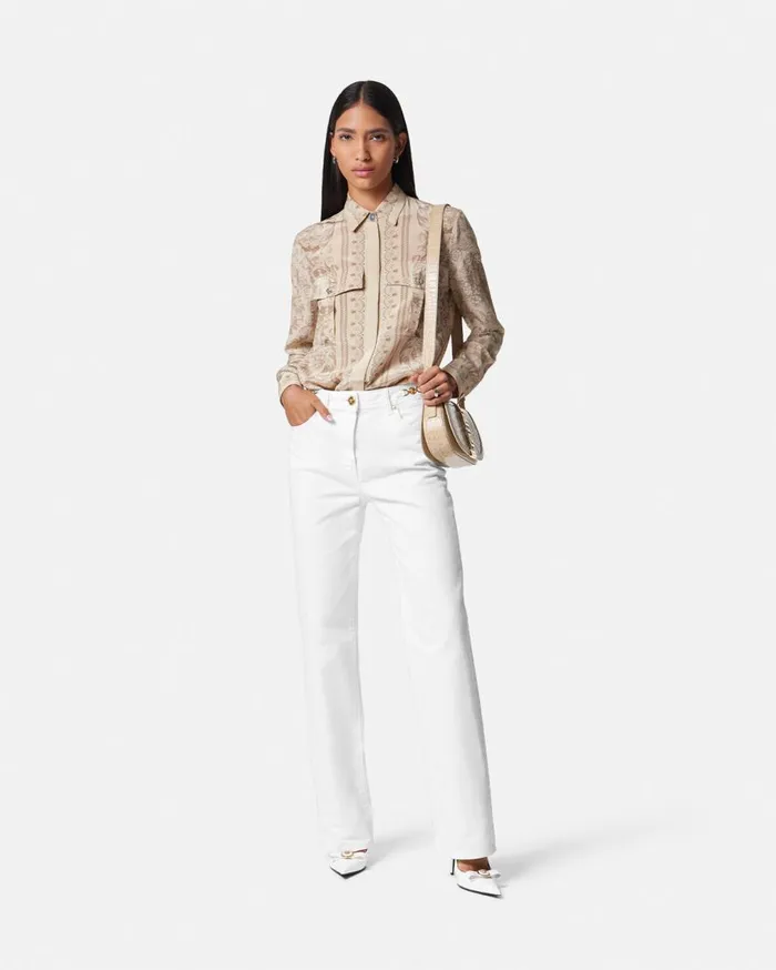 Versace Shirts and Tops Barocco Silk Shirt Beigeprint 8211 Women Versace Shirts and Tops Barocco Silk Shirt Beigeprint 8211 Women