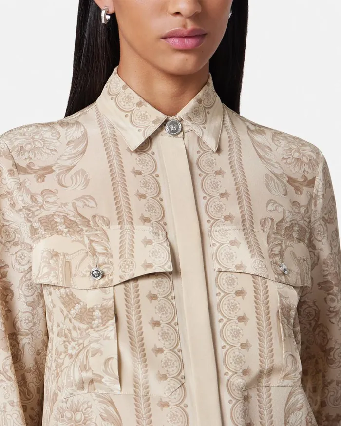 Versace Shirts and Tops Barocco Silk Shirt Beigeprint 8211 Women Versace Shirts and Tops Barocco Silk Shirt Beigeprint 8211 Women