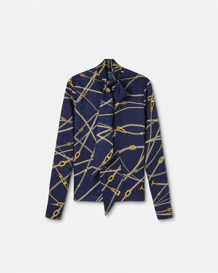 Versace Shirts and Tops Greca Nautical Lavallire Shirt Blueprint 8211 Women