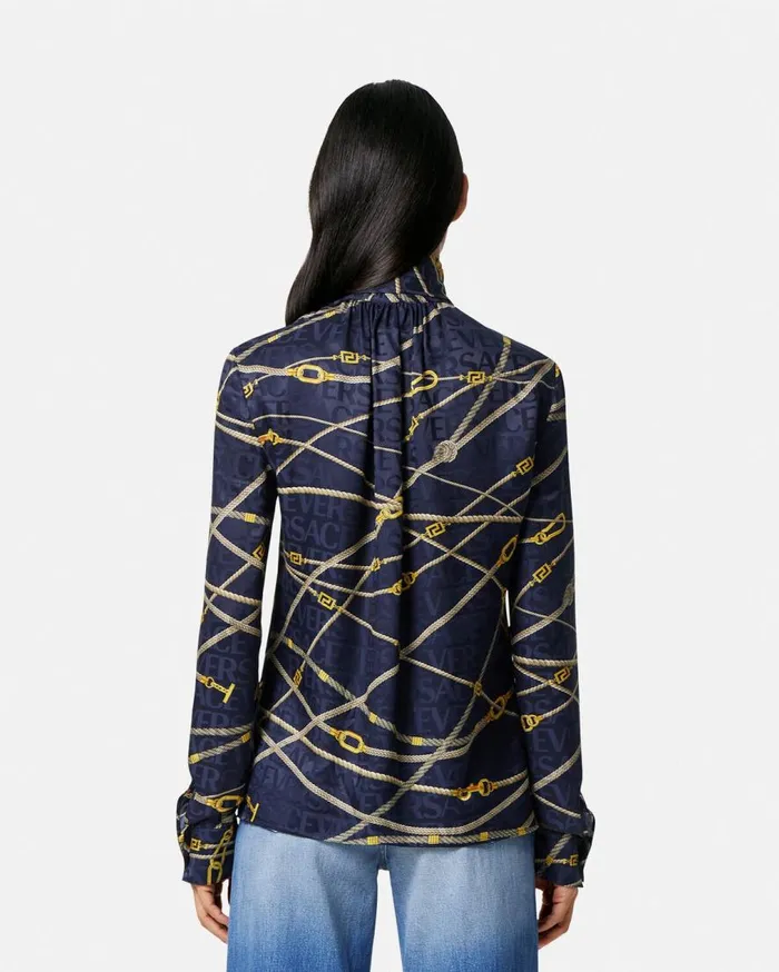 Versace Shirts and Tops Greca Nautical Lavallire Shirt Blueprint 8211 Women Versace Shirts and Tops Greca Nautical Lavallire Shirt Blueprint 8211 Women