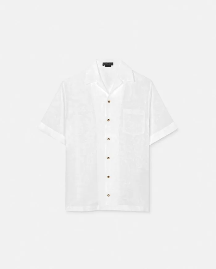 Versace Shirts Barocco Jacquard Shirt White 8211 Men