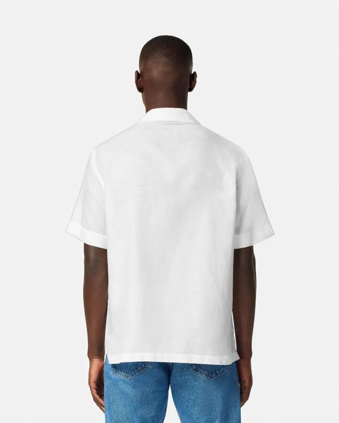 Versace Shirts Barocco Jacquard Shirt White 8211 Men Versace Shirts Barocco Jacquard Shirt White 8211 Men