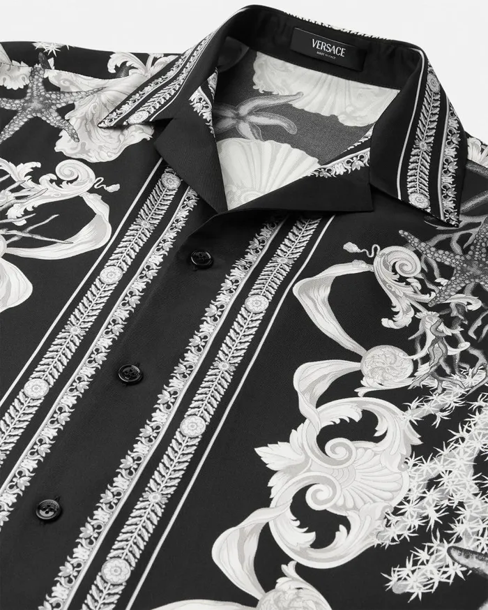 Versace Shirts Barocco Sea Silk Shirt Blackprint 8211 Men Versace Shirts Barocco Sea Silk Shirt Blackprint 8211 Men