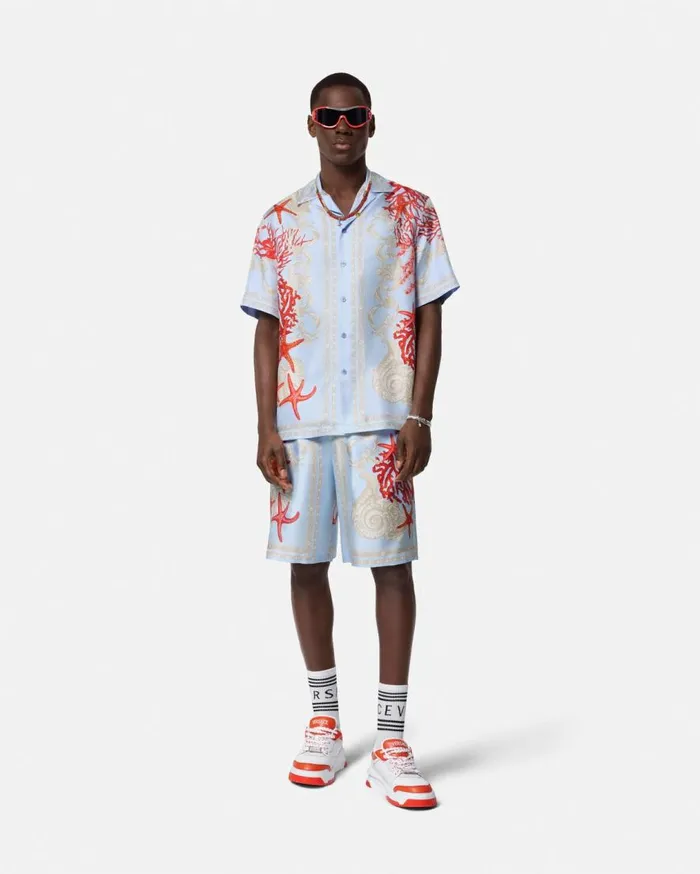 Versace Shirts Barocco Sea Silk Shirt Blueprint 8211 Men Versace Shirts Barocco Sea Silk Shirt Blueprint 8211 Men