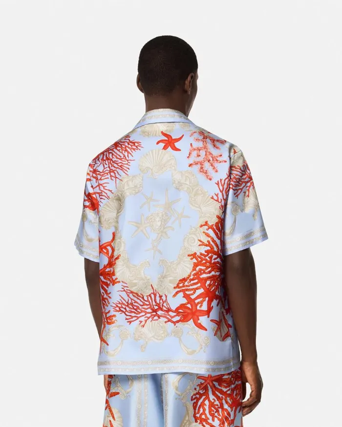 Versace Shirts Barocco Sea Silk Shirt Blueprint 8211 Men Versace Shirts Barocco Sea Silk Shirt Blueprint 8211 Men