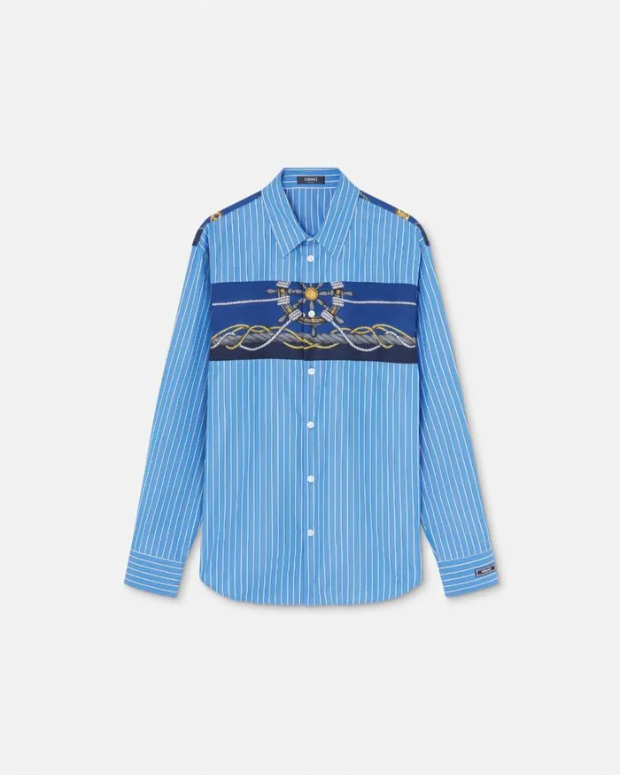 Versace Shirts Versace Nautical Striped Shirt Blueprint 8211 Men