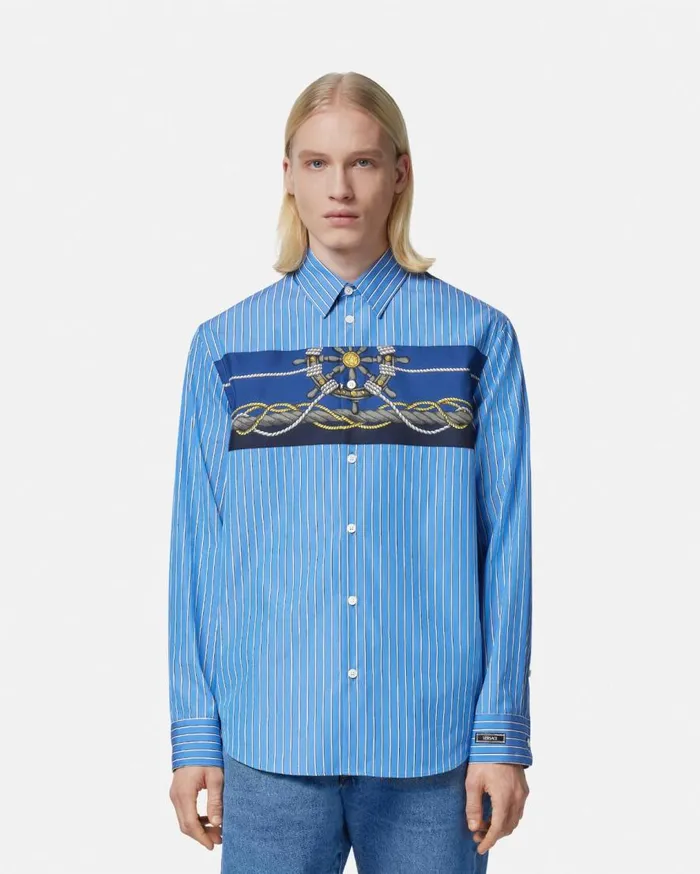 Versace Shirts Versace Nautical Striped Shirt Blueprint 8211 Men Versace Shirts Versace Nautical Striped Shirt Blueprint 8211 Men