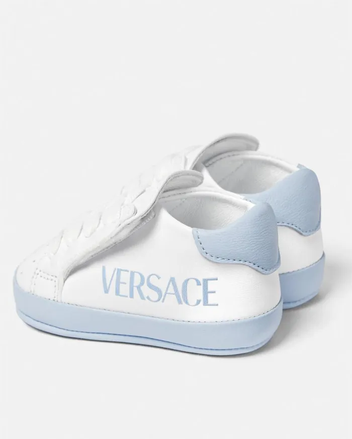 Versace Shoes and First Steps Versace Logo Baby Sneakers Bluewhite 8211 Children Versace Shoes and First Steps Versace Logo Baby Sneakers Bluewhite 8211 Children