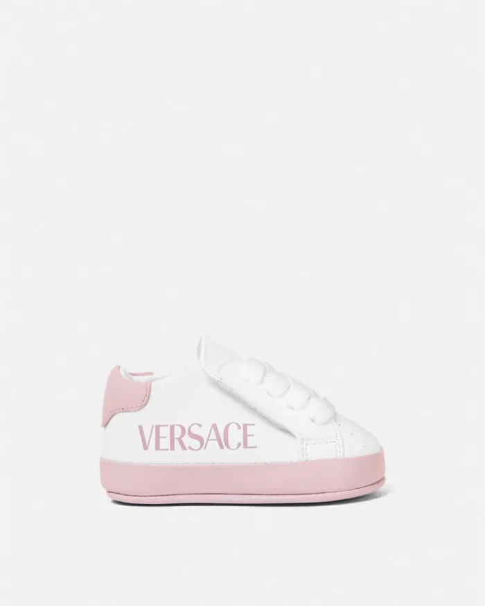 Versace Shoes and First Steps Versace Logo Baby Sneakers Pinkwhite 8211 Children